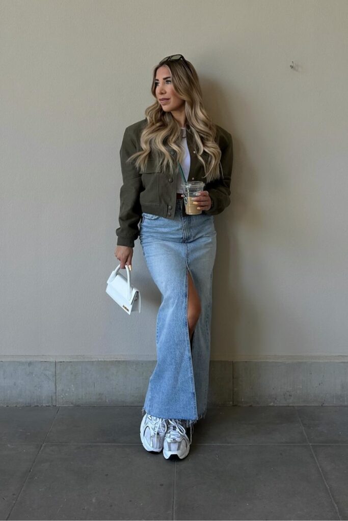 Cropped Jacket and Sneakers