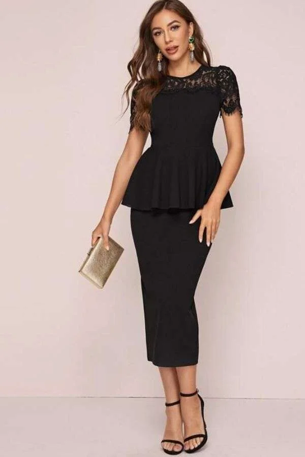 Peplum Top & Pencil Skirt