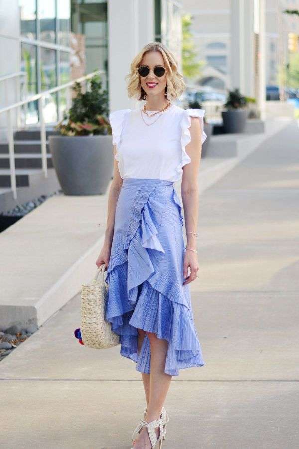 Ruffled Blaouses and A-Line Skirts