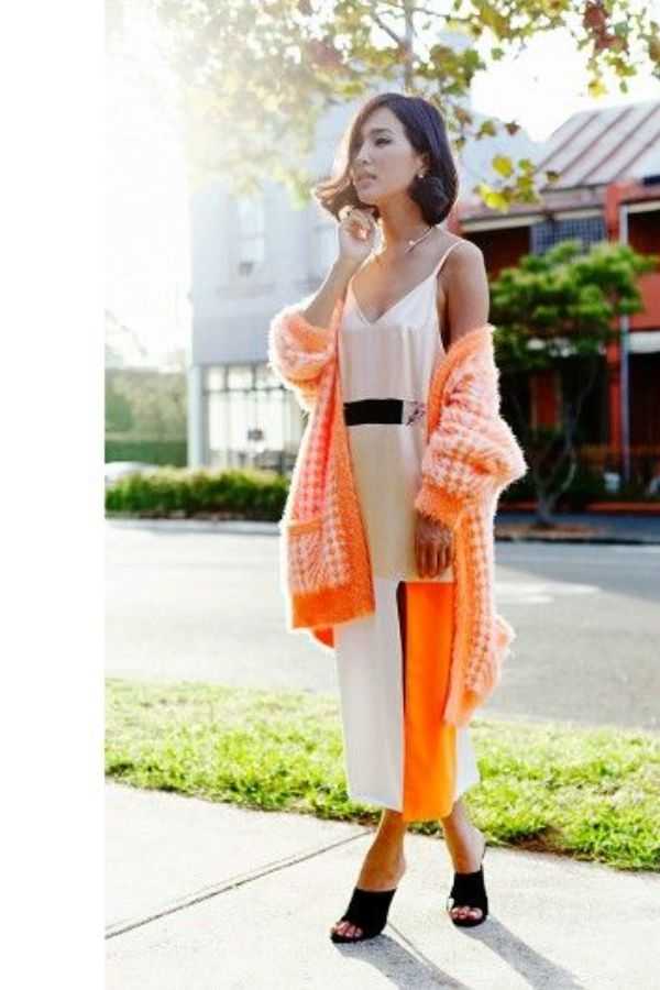 Slip Dress with Heeled Mules